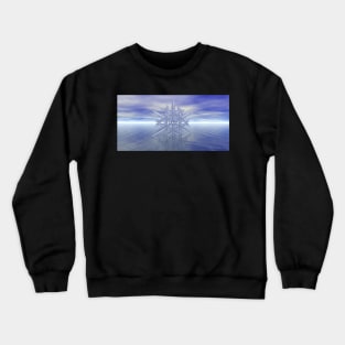 Fractal Snowflake - Sky and Sea Crewneck Sweatshirt